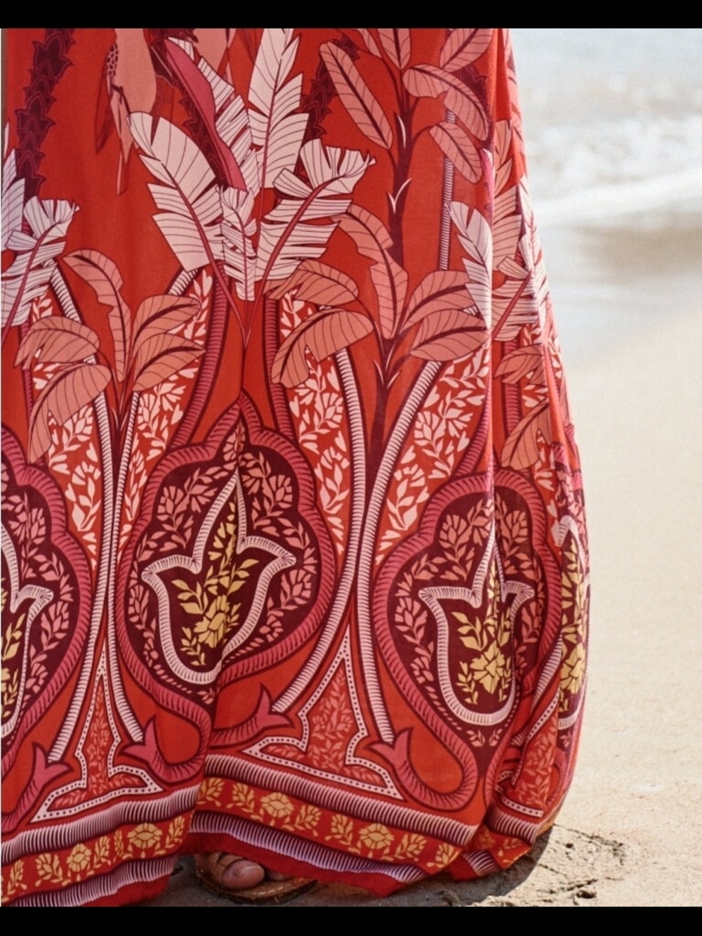 Red Tropical Print Maxi Dress - Picture 10 of 10